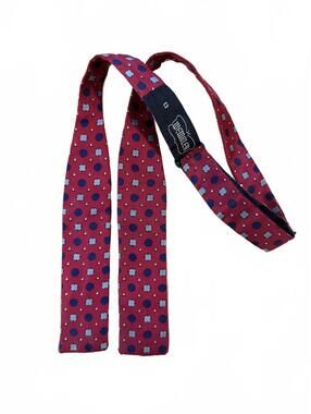 Wembley Silk Self Tie Batwing Bow Tie Red Navy Grey Yellow Design